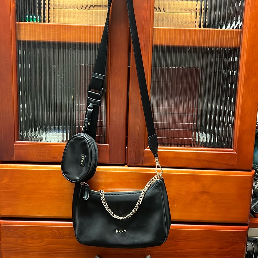 DKNY Black Nylon Crossbody